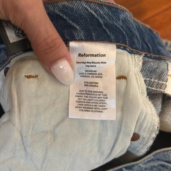 Reformation Cary High Rise Slouchy Wide Leg Jeans Size 29 - Picture 8 of 8